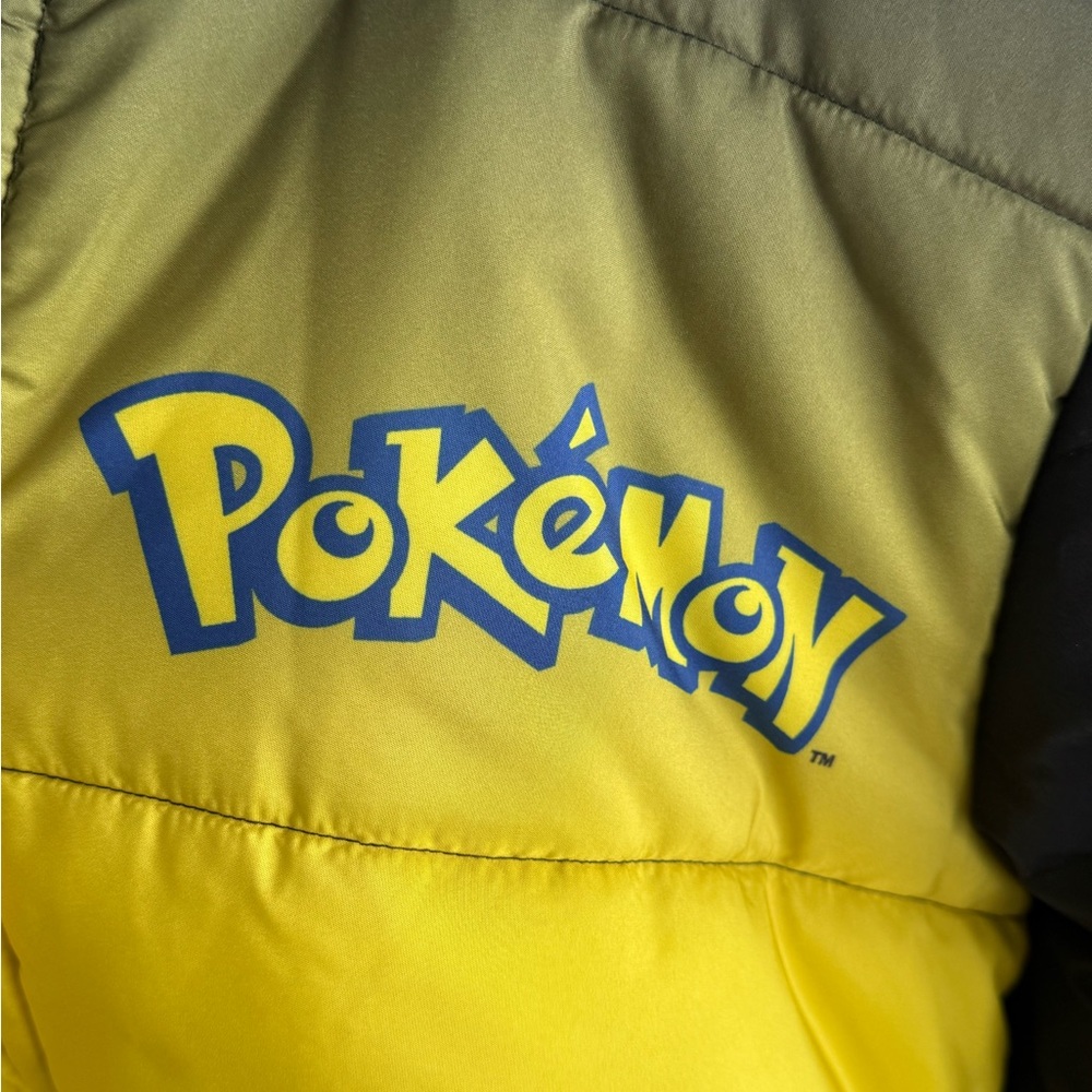 NWT Pokémon Pikachu Boys Winter Coat Puffer Jacket in Yellow/Black Size 14/16 - Picture 8 of 12